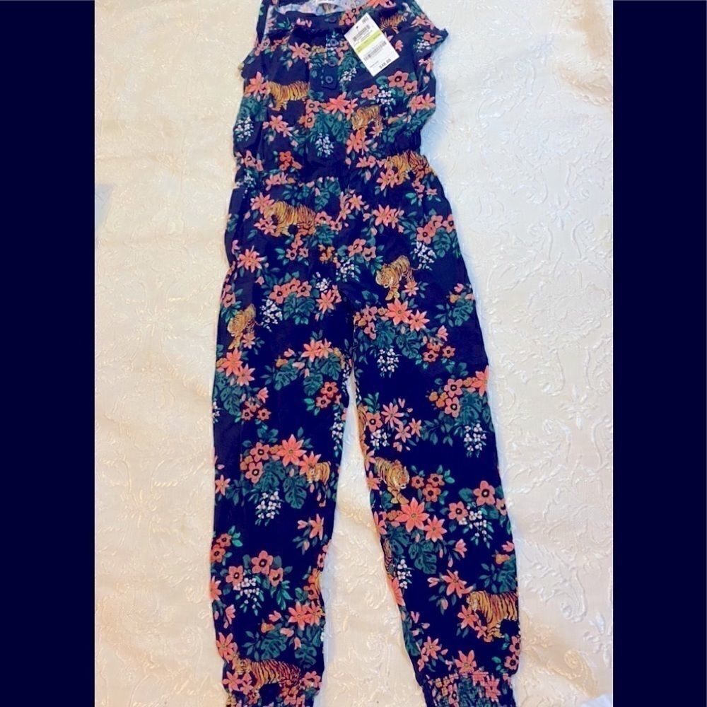 💥Epic threads girls super cute floral print jump suit size : 4 T